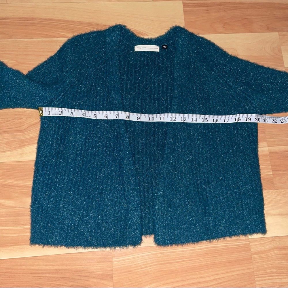 Anthropologie green Sleeping On Snow Northbound Eyelash open front Cardigan XS - Picture 10 of 11